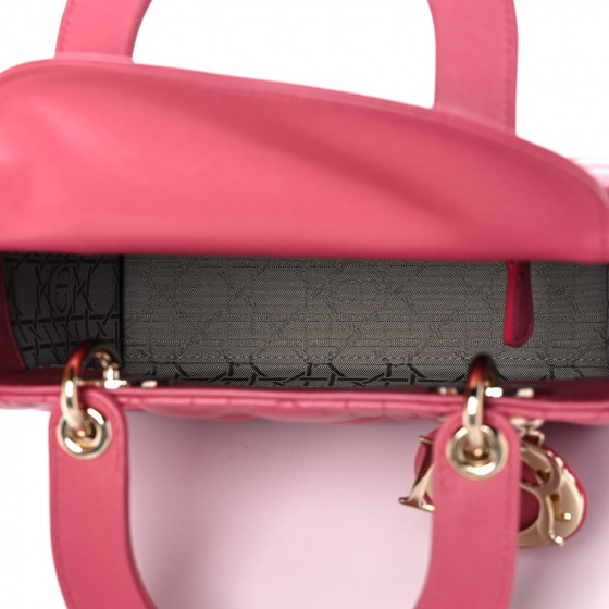 【直営・関税送料込】Lady Dior Freesia Ca CHRISTIAN DIOR Lambskin Cannage Small Lady Dior Fraise