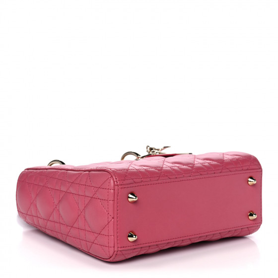 【直営・関税送料込】Lady Dior Freesia Ca CHRISTIAN DIOR Lambskin Cannage Small Lady Dior Fraise