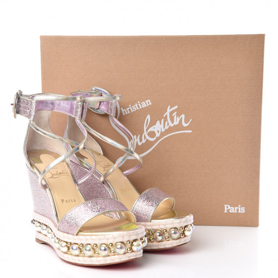 CHRISTIAN LOUBOUTIN Lurex Chocazeppa 120 Platform Wedge