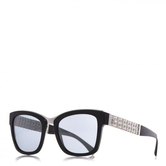 CHANEL Square Chain Sunglasses 5362-Q Black 367109