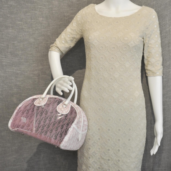 CHRISTIAN DIOR Vinyl Diorissimo Girly Pink Rain Bowler 25070