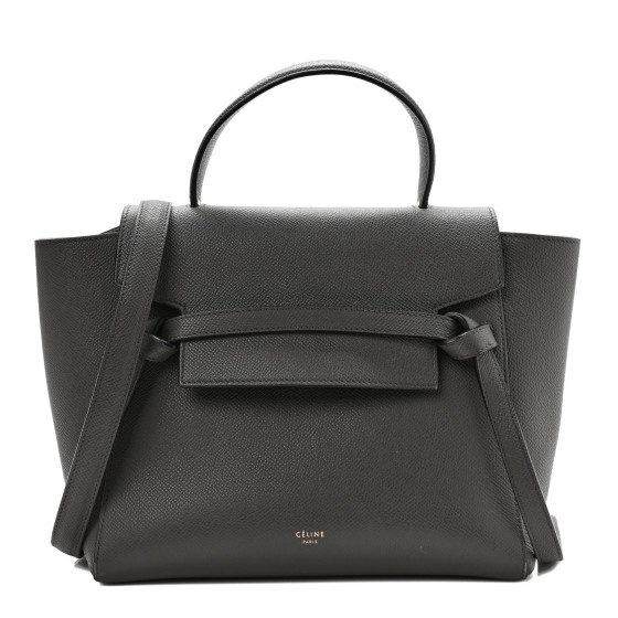 CELINE 25S BELT 25MM IN LIGHT GRAY CALFSKIN GOLD HARDWARE 562439