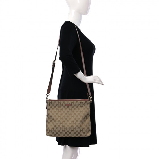 モカページ GUCCI Monogram Medium Flat Messenger Bag Pink 1146479