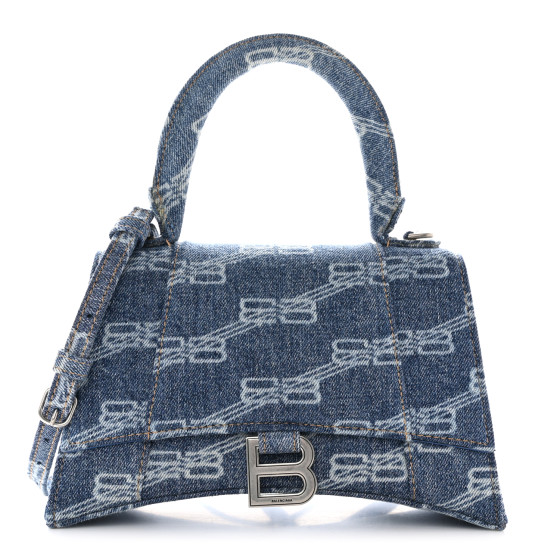 エレガント バレンシアガ ハンドバッグ HOURGLASS デニム Bロゴ Balenciaga Hourglass Small Handbag Bb Monogram Denim | Saks