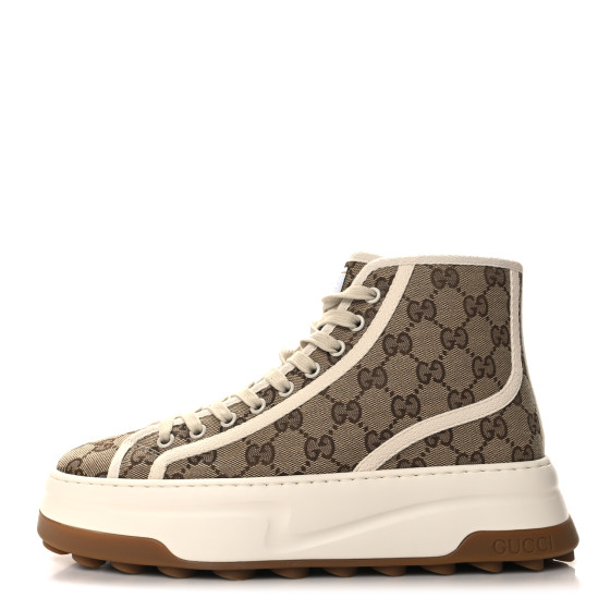 【GUCCI】Tennis 1977 High Top Sneakers Beige:Ebony Buy Gucci Tennis 1977 High 'Beige Ebony' - 625807 HVK70 9765