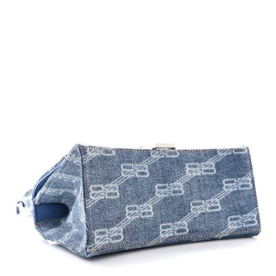 エレガント バレンシアガ ハンドバッグ HOURGLASS デニム Bロゴ Balenciaga Hourglass Small Handbag Bb Monogram Denim | Saks