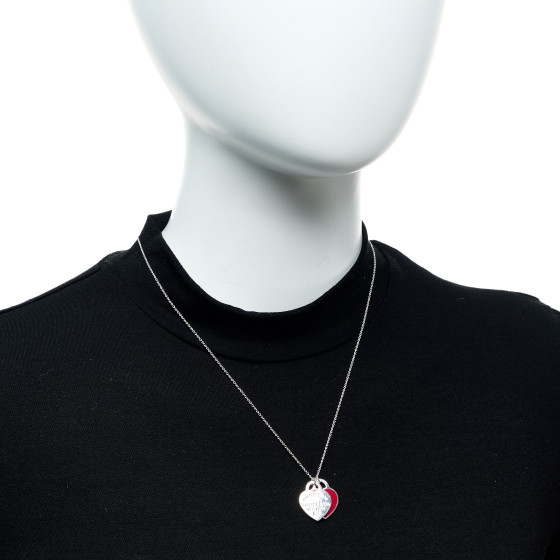 【Tiffany & Co】Return to Tiffany Red Double Heart Tag Return to Tiffany® Red Double Heart Tag Pendant in Silver