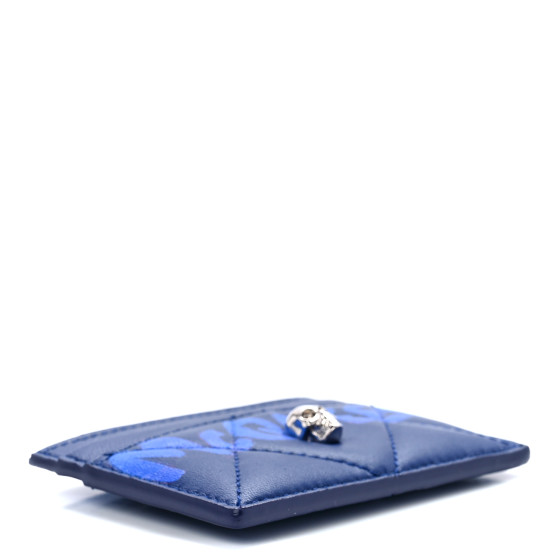 ALEXANDER MCQUEEN Lambskin Quilted Graffiti Skull Card