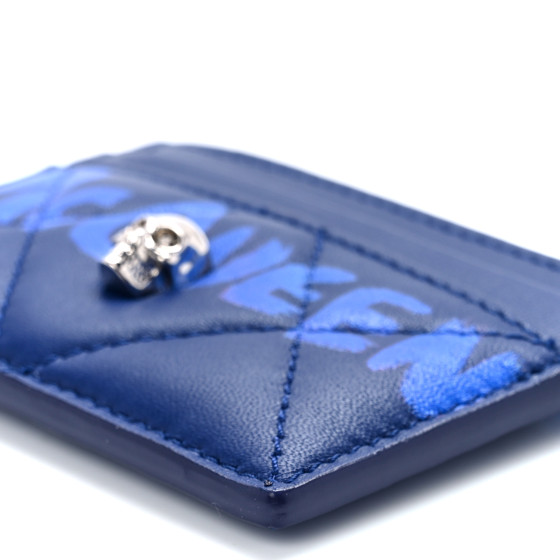 ALEXANDER MCQUEEN Lambskin Quilted Graffiti Skull Card