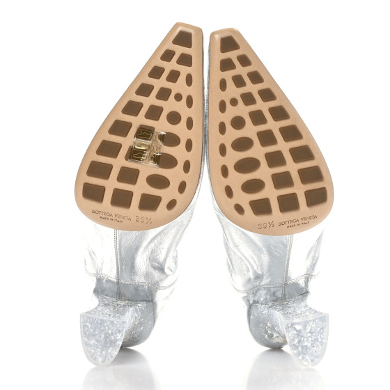 【BOTTEGA VENETA】CRUSH llic Nappa Almond Pumps Fondant BOTTEGA VENETA Metallic Crushed Nappa Glitter Plexiglass