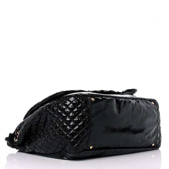 CHANEL Vinyl XL Rock and Chain Flap Black 1086904 | FASHIONPHILE
