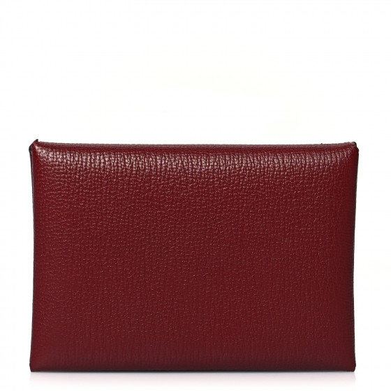 HERMES Chevre Mysore Calvi Duo Card Case Rouge H 1088007
