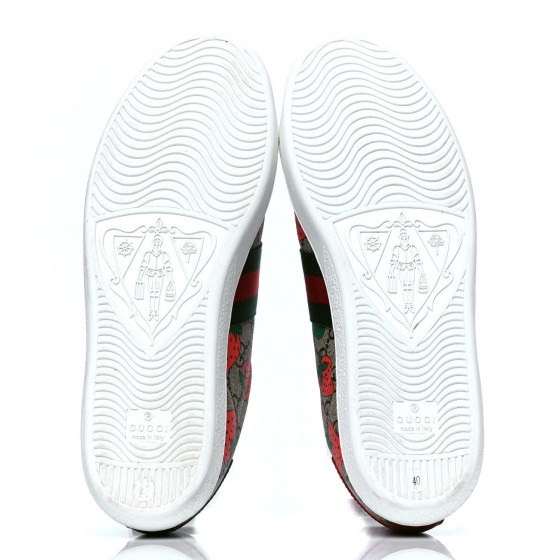 GUCCI GG Supreme Monogram Strawberry Web Womens Ace Sneakers
