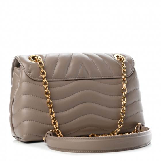LOUIS VUITTON Calfskin LV New Wave Chain Bag Taupe 818834