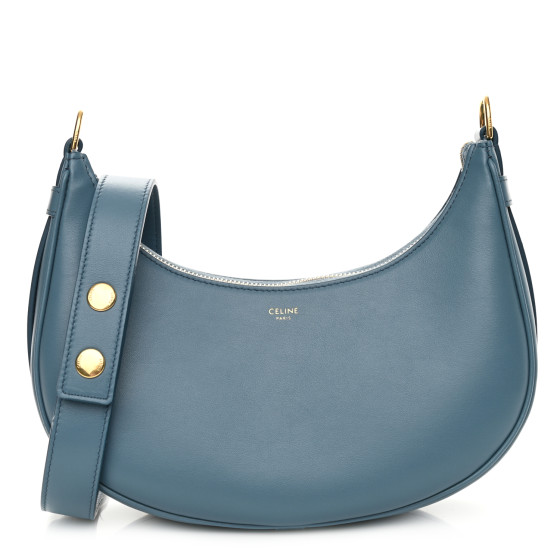 CELINE Smooth Calfskin Medium Strap Ava Shoulder Bag Denim