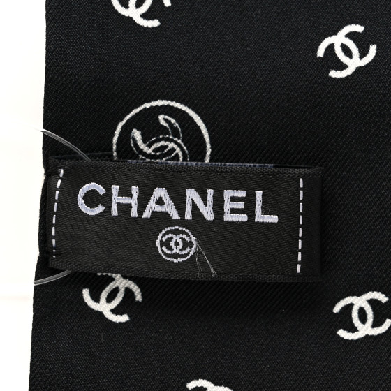 CHANELスカーフ CHANEL Silk Checkered Lucky Symbols CC Slim Bandeau Scarf