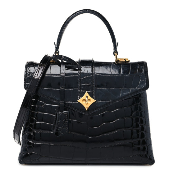 LOUIS VUITTON Alligator Rose Des Vents PM Black 1160805