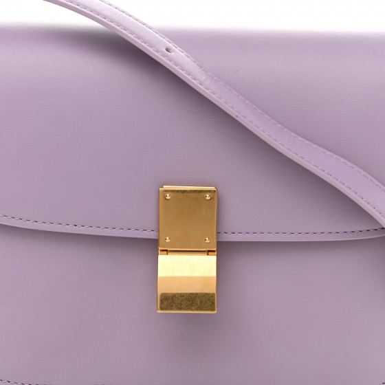 CELINE セリーヌ★teen box★ティーンボックス【ランク：A】 CELINE Box Calfskin Teen Classic Box Flap Bag White 662065