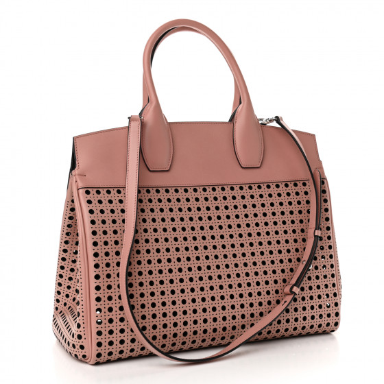 【関税&送料込】Salvatore Ferragamo Skin Pink Leather Tessie SALVATORE FERRAGAMO Laser Cut Calfskin The Studio Bag Pink
