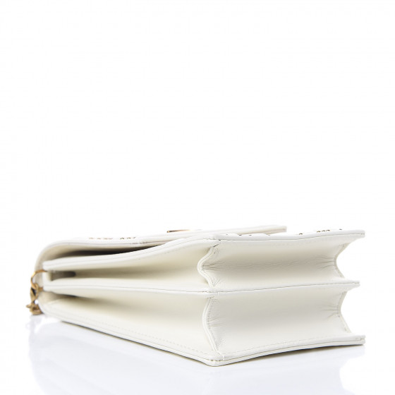 CHRISTIAN DIOR Lambskin Studded Vertical Diorama White