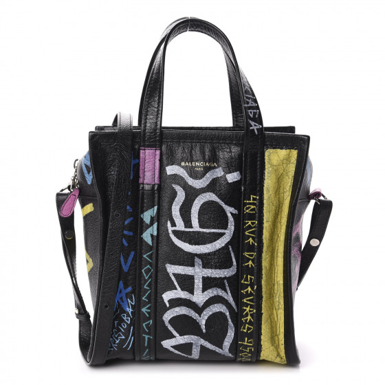☆【BALENCIAGA】☆Medium East West Graffiti Shopper Bag☆ Balenciaga Barbes Graffiti East/West Shopper - Black