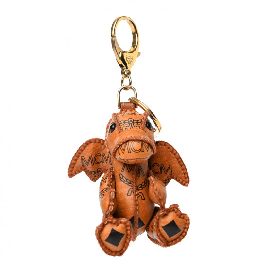 MCM★素敵！Champange Gold llic Visetos Pig Key Ring Mcm bear charm