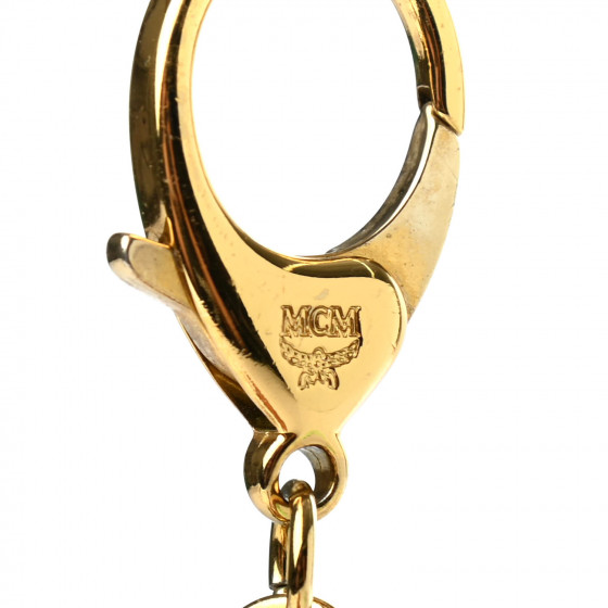[MCM]★韓国大人気★ VISETOS ORIGINAL Keyring MCM Visetos Dragon Key Ring Bag Charm Cognac 834365