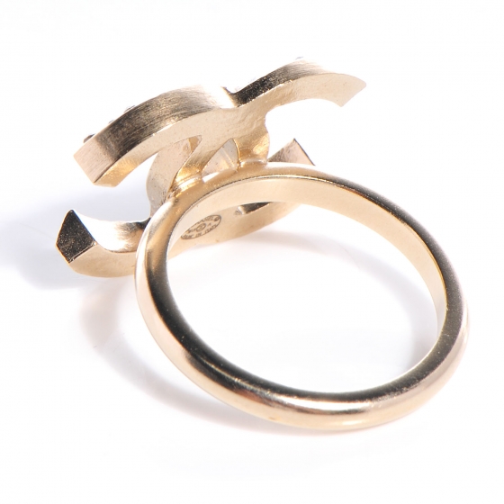 【クリスタル×Goldで透明感♪存在感】CHANEL CCロゴ リング CHANEL Crystal CC Logo Ring Size 6 Gold 66382 | FASHIONPHILE