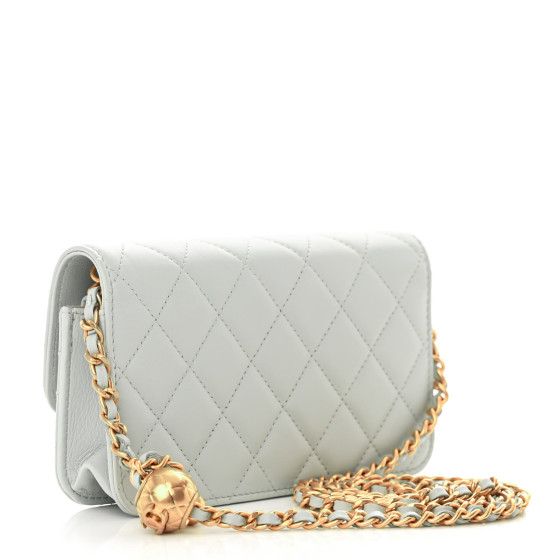 Small tote, Shiny lambskin & gold-tone metal, white