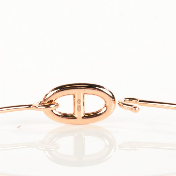 HERMES 18K Rose Gold PM Ronde Chaine d'Ancre Bracelet SH