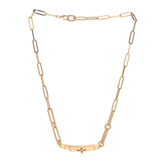 HERMES 18K Yellow Gold Kelly Chaine Choker Necklace 1357177
