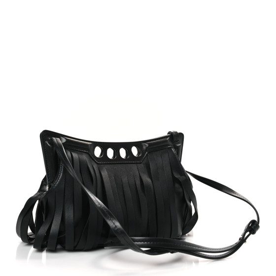ショルダーバッグ・ポシェット Alexander Mcqueen The Mini Peak Purse - Leather - Black ALEXANDER MCQUEEN Calfskin Fringe Mini The Peak Crossbody