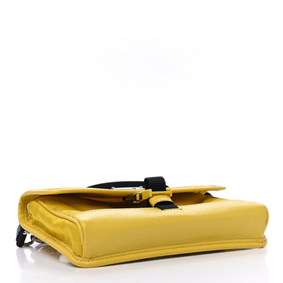 PRADA Re-Nylon Saffiano Smartphone Case Crossbody Giallo