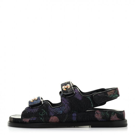 denim quilted sandals
