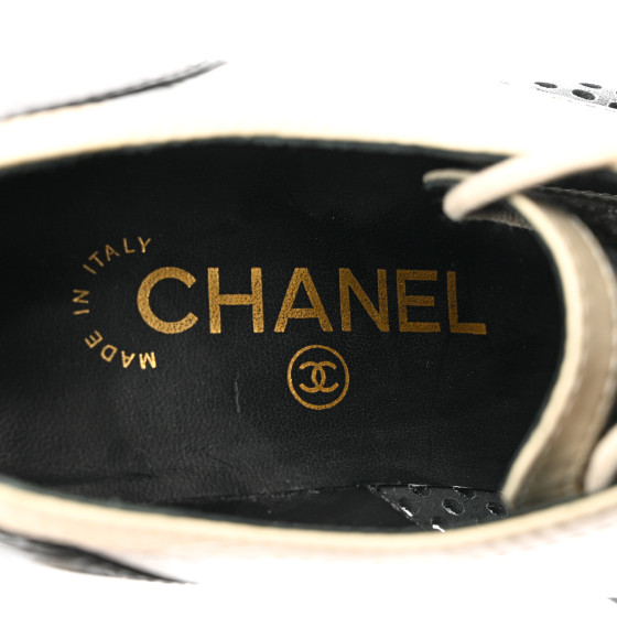 シャネル CHANEL サイズ表記「36」23センチ 黒×白 エナメル
