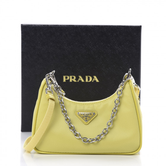 PRADA Tessuto Nylon Mini Re-Edition 2000 Shoulder Bag Yellow