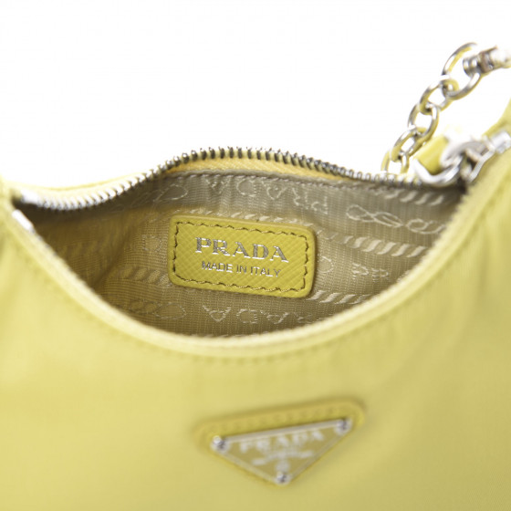 PRADA Tessuto Nylon Mini Re-Edition 2000 Shoulder Bag Yellow