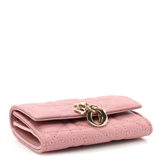 【DIOR】セール!MY DIOR GLYCINE WALLET パッションピンク CHRISTIAN DIOR Lambskin Cannage Miss Dior Glycine Wallet