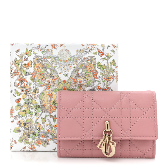 CHRISTIAN DIOR Lambskin Cannage Miss Dior Glycine Wallet