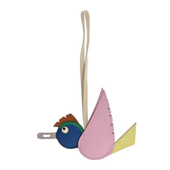 HERMES Epsom Swift Chevre Mysore Birdy Bag Charm Mauve