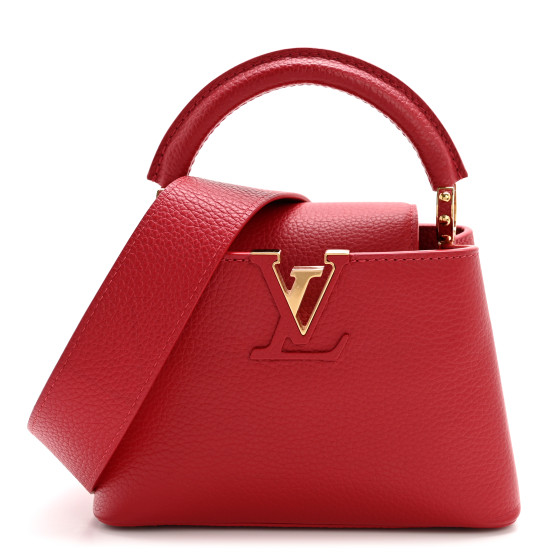 LOUIS VUITTON Taurillon Mini Capucines Scarlet