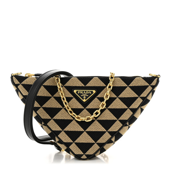 ★PRADA ★ TRIANGOLO JACQU 2WAY ミニトートバッグ PRADA Jacquard Triangolo Symbole Embroidered Mini Triangle