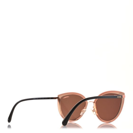 CHANEL Metal Cat Eye Sunglasses 4222 Pink Gold 1622090