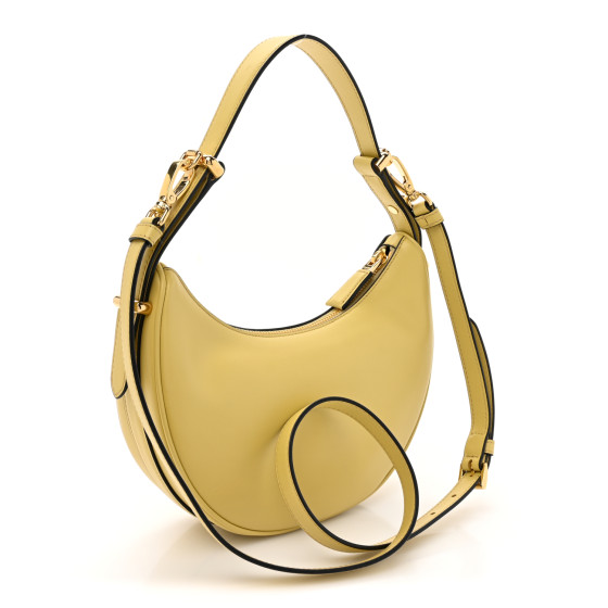 おすすめ【Prada】 Pastel Yellow Leather Arque ハンドバッグ PRADA Soft Calfskin Arque Shoulder Bag Vaniglia 1622646