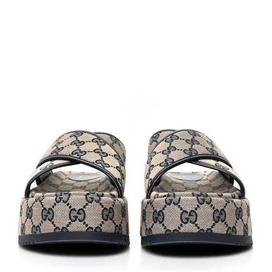 【GUCCI】M RHEIN CRISS-CROSS SLIDE GG◆834940AADUO Gucci Men's Rhein GG Suede Crisscross Side Sandals | Neiman