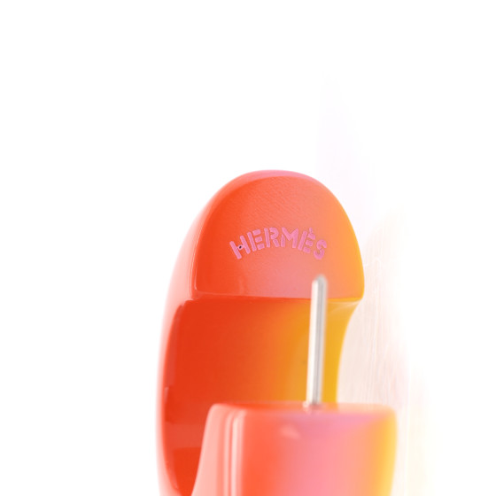 HERMES Laquered Wood Fusion Earrings S Acidule Fusion