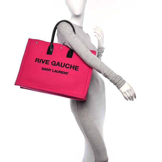 SAINT LAURENT Wool Rive Gauche Tote Fuchsia 1694469