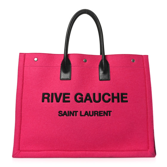 SAINT LAURENT Wool Rive Gauche Tote Fuchsia 1694469