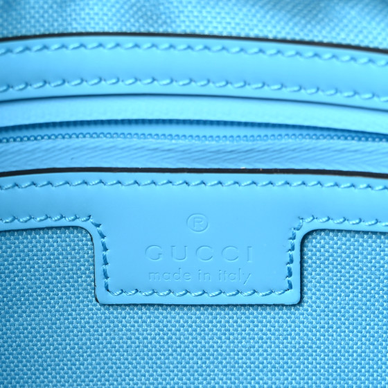 GUCCI Rubber Effect Monogram GG Crossbody Bag Bright Blue