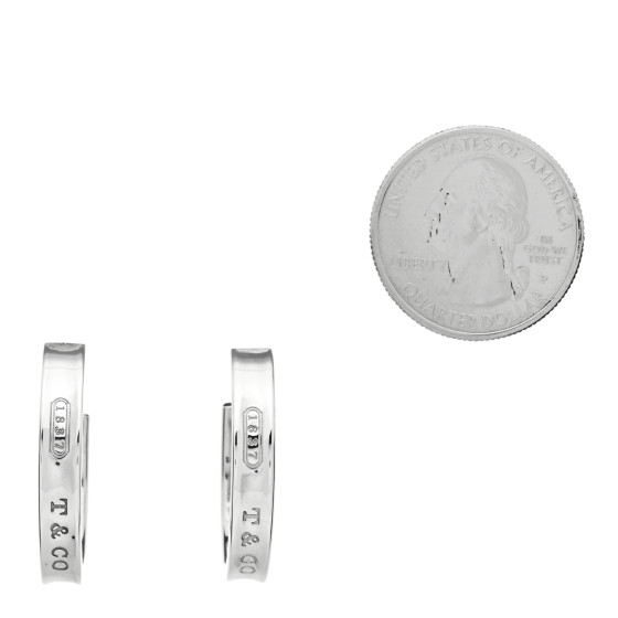 TIFFANY Sterling Silver Medium 1837 Hoop Earrings 1108396